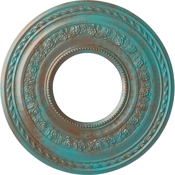 Ekena Millwork Anthony Medallion (Canopies up to 11 5/8"), 29 3/8"OD x 11 5/8"ID x 1 1/8"P, Copper Green Patina CM29ATCGS - main